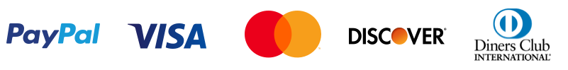Payment brand strip from the HubbuyCN footer showing PayPal, VISA, Mastercard, Discover and Diners Club